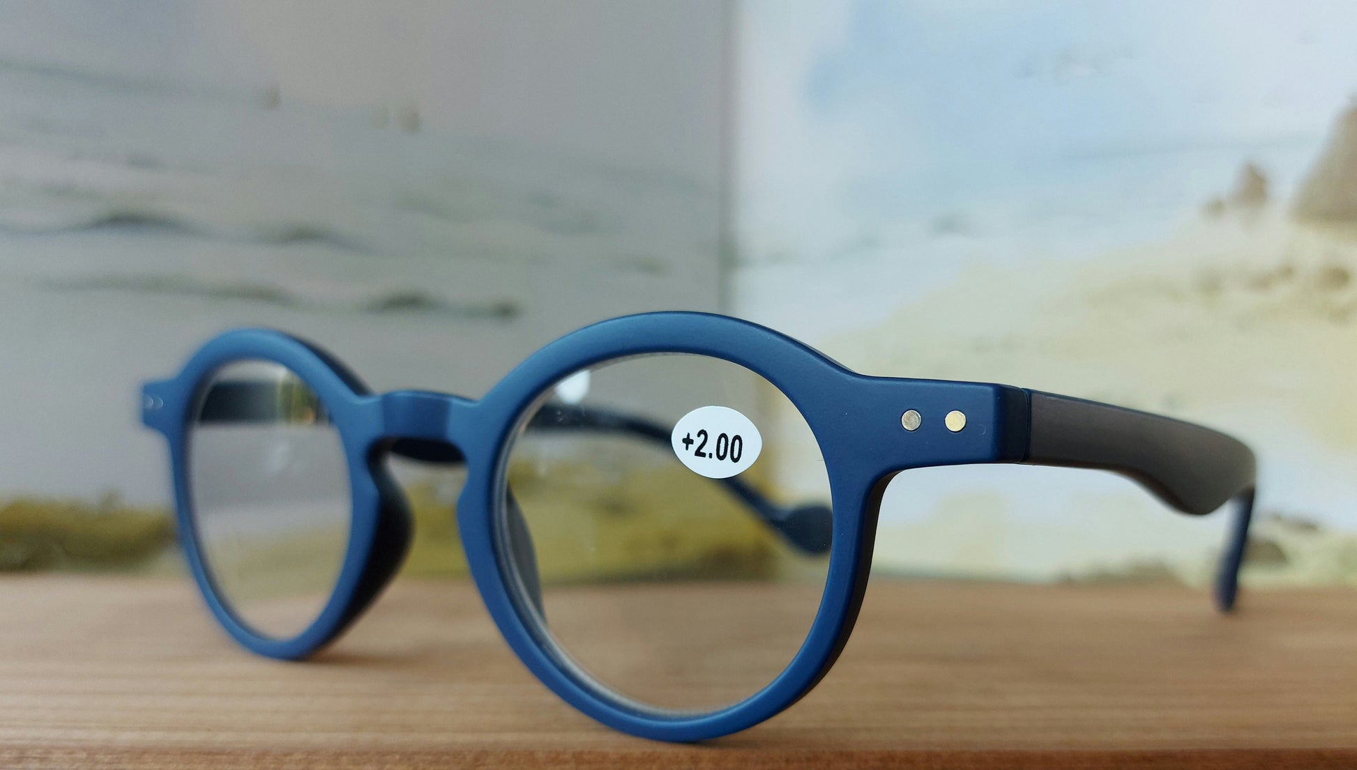 Set of 3 Reading Glasses, Matte Black, Blue, and Green, Round Lenses with Flex Springs