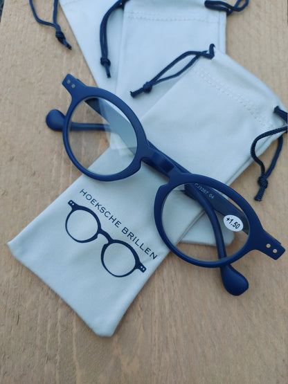 Set of 3 Reading Glasses, Matte Black, Blue, and Green, Round Lenses with Flex Springs