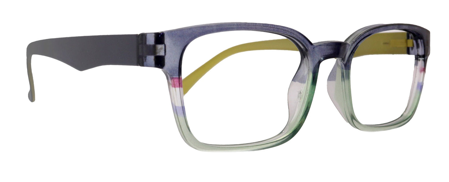 Blue Light Blocking Glasses, Square, Blue/Lime