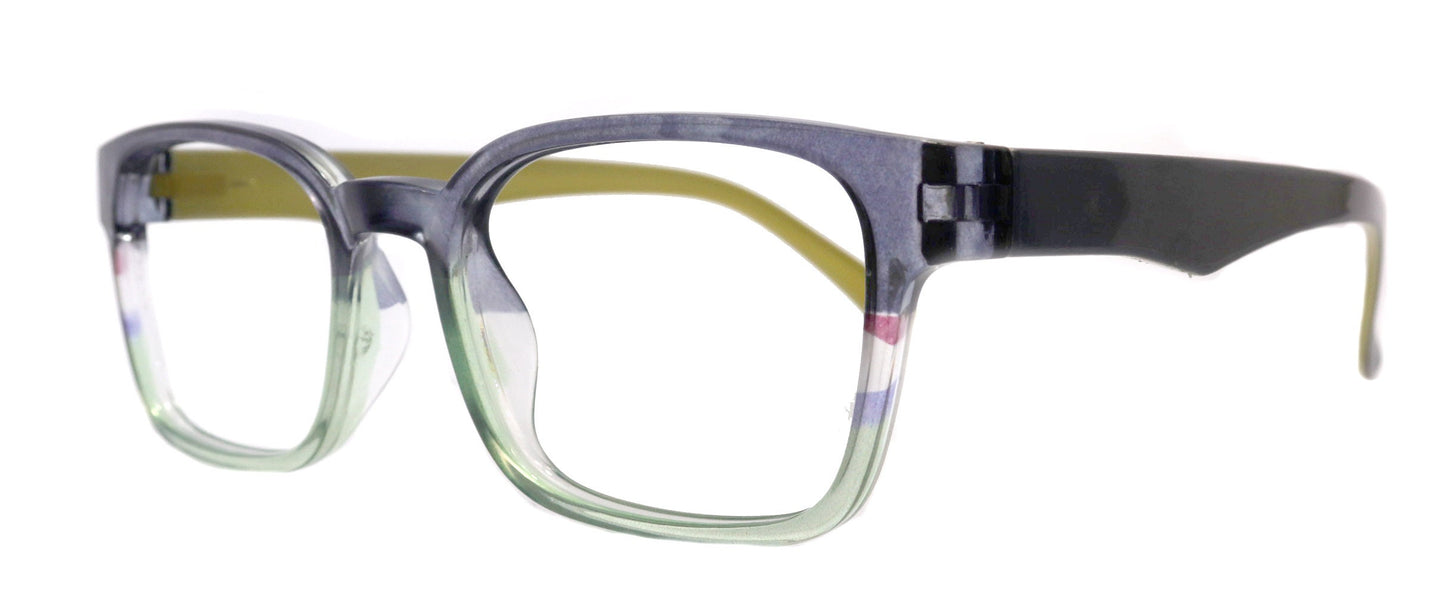 Blue Light Blocking Glasses, Square, Blue/Lime