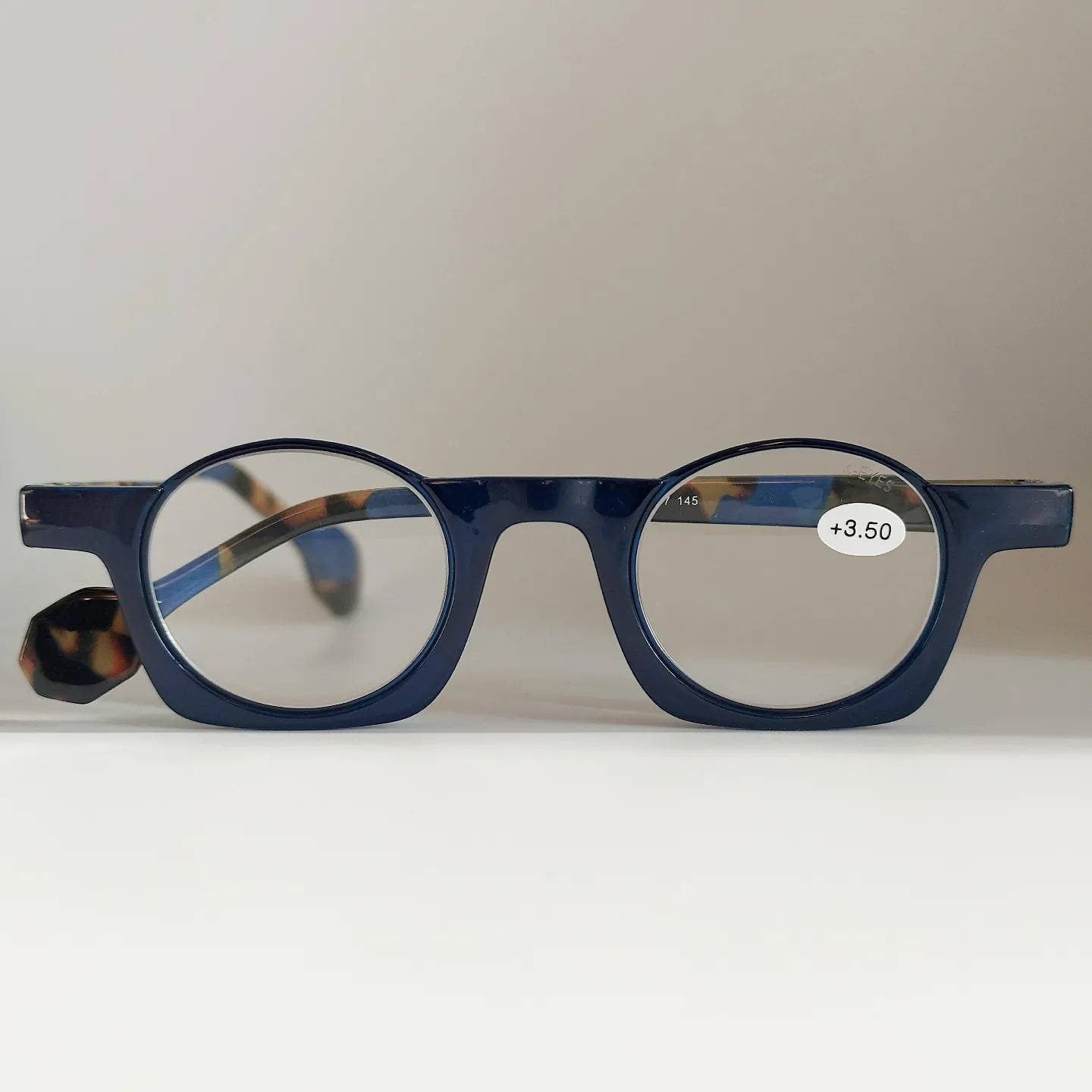 Reading Glasses, Round and Square, Blue, +1 to +3.5