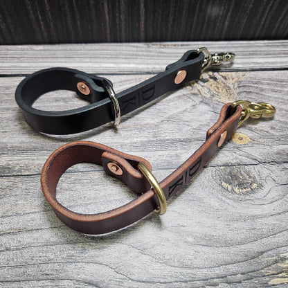 Leather Glove Holder with Clasp for Belt