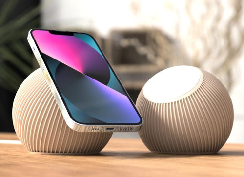 Magnetic Phone Charging Stand Compatible with MagSafe, Minimal Spherical Desk & Nightstand Dock Compatible with iPhone